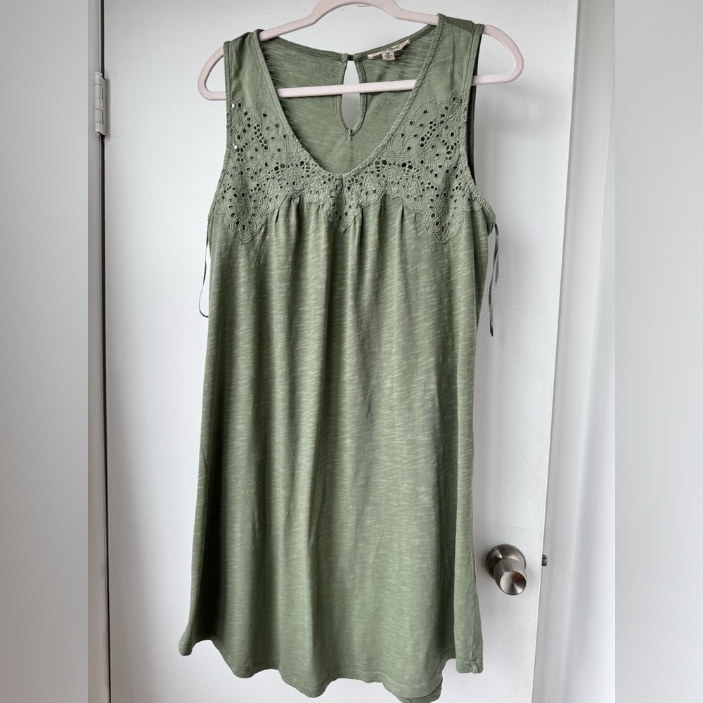 Lucky Brand Olive green cotton summer dress M